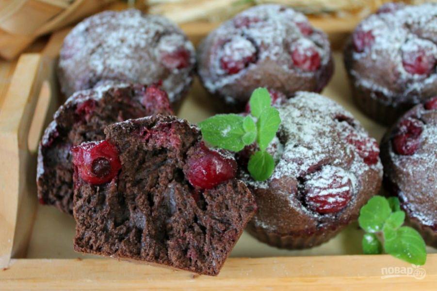 Маффины с начинкой (шоко-вишня), 2 кг